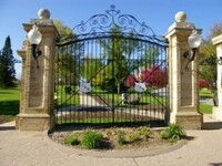 Gates sit at the entrance to the Iowa Veterans Home.