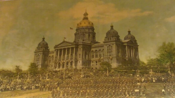 Historic photo of the 168th Infantry Division return to Iowa from WWI in 1919