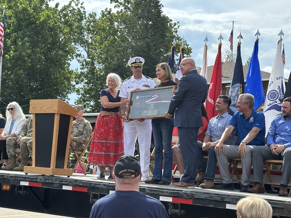 USS IOWA Pennant Presentation