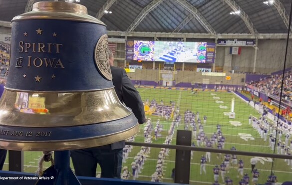 Spirit of Iowa Tribute Bell at UNI Military Appreciation Game