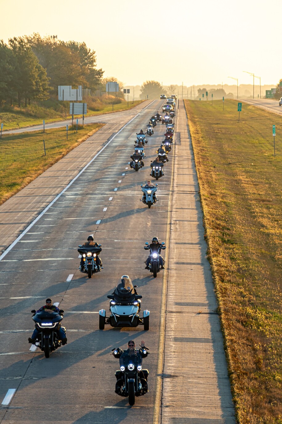 Motorcycle escort from Waterloo